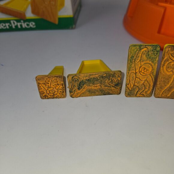 Vintage Fisher Price Creative Stamper Caddy Jungle Scenes #746 1980s Craft Set - Picture 4 of 16